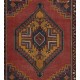 Multicolor Oriental Wool Rug from 1960's, Hand-Knotted Turkish Village Carpet. 3.8 x 5.8 Ft (114 x 175 cm)