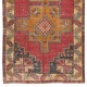 Turkish Runner Rug, Authentic Vintage Handmade Hallway Runner. 3.8 x 8 Ft (114 x 242 cm)