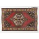 One-of-a-Kind Vintage Handmade Turkish Village Accent Rug, Circa 1960. 3.8 x 6 Ft (115 x 181 cm)