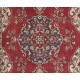 One-of-a-Kind 1960s Handmade Turkish Rug in Red, Dark Blue, Brown and Ivory Color. 4 x 7 Ft (120 x 215 cm)