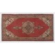 1960s Handmade Turkish Oriental Rug with Medallion Design. 4 x 7.4 Ft (120 x 223 cm)