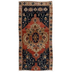 Turkish Village Rug, Handmade Vintage Carpet, All Wool. 4 x 8.3 Ft (122 x 250 cm)