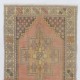 Traditional Handmade Turkish Rug, Mid-Century Oriental Wool Carpet. 4.2 x 8.7 Ft (125 x 263 cm)