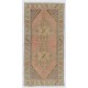 Traditional Handmade Turkish Rug, Mid-Century Oriental Wool Carpet. 4.2 x 8.7 Ft (125 x 263 cm)