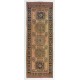 Turkish Runner Rug, Authentic Vintage Handmade Hallway Runner. 4.2 x 11.6 Ft (125 x 352 cm)