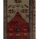 Unique Mid-Century Handmade Turkish Village Rug for Traditional Interiors. 4.2 x 7.8 Ft (126 x 236 cm)