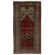 Unique Mid-Century Handmade Turkish Village Rug for Traditional Interiors. 4.2 x 7.8 Ft (126 x 236 cm)