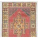 Traditional Handmade Turkish Rug, Unique Vintage Wool Carpet. 4.3 x 8.7 Ft (130 x 263 cm)
