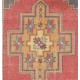 Traditional Handmade Turkish Rug, Unique Vintage Wool Carpet. 4.3 x 8.7 Ft (130 x 263 cm)
