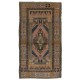 Nice Handmade Vintage Turkish Oriental Wool Rug with Tribal Style. 4.4 x 7.3 Ft (133 x 222 cm)