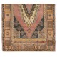 Handmade Turkish Village Rug, Vintage Wool Carpet with Medallion Design. 4.5 x 7.8 Ft (135 x 237 cm)