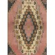 Handmade Turkish Village Rug, Vintage Wool Carpet with Medallion Design. 4.5 x 7.8 Ft (135 x 237 cm)