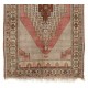 Handmade Turkish Village Rug, Vintage Wool Carpet with Medallion Design. 4.5 x 8.6 Ft (135 x 260 cm)
