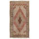 Handmade Turkish Village Rug, Vintage Wool Carpet with Medallion Design. 4.5 x 8.6 Ft (135 x 260 cm)