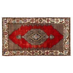 One-of-a-Kind 1970s Handmade Turkish Oriental Rug, 100% Wool. 4.6 x 8.2 Ft (139 x 247 cm)
