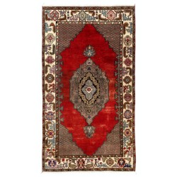 One-of-a-Kind 1970s Handmade Turkish Oriental Rug, 100% Wool. 4.6 x 8.2 Ft (139 x 247 cm)