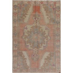 One-of-a-Kind 1960s Handmade Turkish Oriental Rug, 100% Wool. 4.6 x 7.5 Ft (140 x 228 cm)