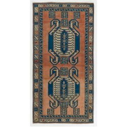 One-of-a-Kind 1960s Handmade Turkish Oriental Rug, 100% Wool. 4.7 x 9.2 Ft (141 x 280 cm)