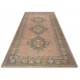 Oriental Carpet from 1960's, Handmade Turkish Rug in Red, Brown and Beige Colors. 4.8 x 10.4 Ft (144 x 316 cm)