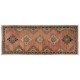 Vintage Turkish Runner Rug, Traditional Handmade Hallway Runner. 4.8 x 12 Ft (144 x 368 cm)