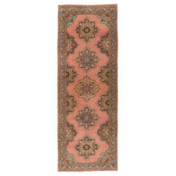Turkish Runner Rug, Authentic Vintage Handmade Hallway Runner. 4.9 x 13.3 Ft (147 x 405 cm)