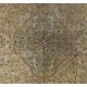 Oriental Carpet from 1960's, Handmade Turkish Rug in Red, Brown and Beige Colors. 4.9 x 7.4 Ft (148 x 225 cm)