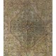 Oriental Carpet from 1960's, Handmade Turkish Rug in Red, Brown and Beige Colors. 4.9 x 7.4 Ft (148 x 225 cm)