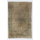 Oriental Carpet from 1960's, Handmade Turkish Rug in Red, Brown and Beige Colors. 4.9 x 7.4 Ft (148 x 225 cm)
