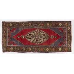 Mid-Century Handmade Turkish Oriental Rug for Home & Office Decor. 5 x 10.9 Ft (153 x 332 cm)