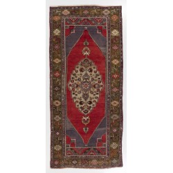Mid-Century Handmade Turkish Oriental Rug for Home & Office Decor. 5 x 10.9 Ft (153 x 332 cm)