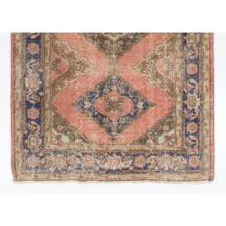 Mid-Century Handmade Turkish Runner Rug for Hallway Decor. 5 x 11 Ft (154 x 334 cm)