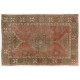Traditional Vintage Handmade Turkish Rug with Tribal Style, 100% Wool. 5.2 x 7.3 Ft (158 x 220 cm)