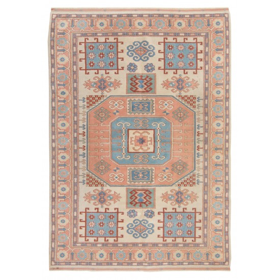 Room Size Handmade Vintage Central Anatolian Rug, 100% Wool.. 5.4 x 7.5 Ft (163 x 227 cm)