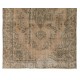 Authentic Vintage Handmade Turkish Area Rug in Golden Sand. 5.7 x 9 Ft (172 x 275 cm)
