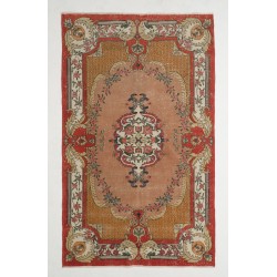 Room Size Handmade Turkish Rug, Vintage French Garden Design Wool Carpet. 5.8 x 9.5 Ft (175 x 287 cm)