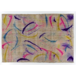 Oriental Handmade Wool Rug from 1960's, Vintage Turkish Carpet. 6.6 x 9.8 Ft (200 x 296 cm)