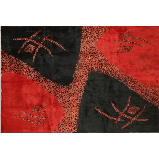 Contemporary Vintage Turkish Area Rug Designed by Singer and Artist Zeki Muren. 6.8 x 10.2 Ft (206 x 309 cm)