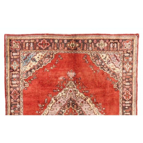 Rare Semi Antique Anatolian Oushak Rug. 7.9 x 9.5 Ft (240 x 287 cm)