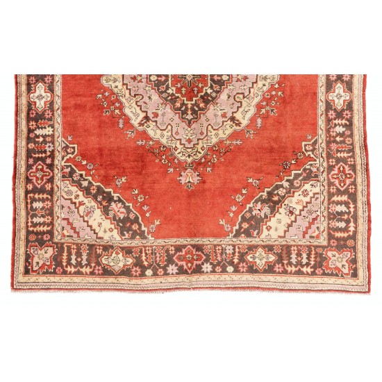 Rare Semi Antique Anatolian Oushak Rug. 7.9 x 9.5 Ft (240 x 287 cm)