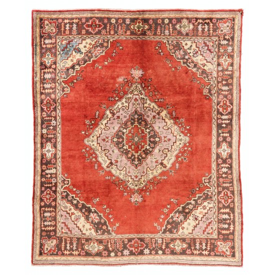Rare Semi Antique Anatolian Oushak Rug. 7.9 x 9.5 Ft (240 x 287 cm)