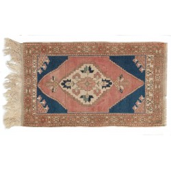 One-of-a-Kind Vintage Handmade Turkish Village Accent Rug, Circa 1960. 2.4 x 3.8 Ft (72 x 115 cm)