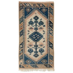 One-of-a-Kind Vintage Handmade Turkish Village Accent Rug, Circa 1960. 2.4 x 4.2 Ft (72 x 125 cm)