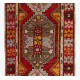 Multicolor Turkish Runner Rug, Authentic Vintage Handmade Hallway Runner. 2.7 x 8.5 Ft (80 x 257 cm)