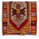 Multicolor Turkish Runner Rug, Authentic Vintage Handmade Hallway Runner. 2.7 x 8.5 Ft (80 x 257 cm)