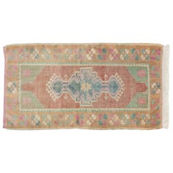 One-of-a-Kind Vintage Handmade Turkish Village Accent Rug, Circa 1960. 2.8 x 4.7 Ft (83 x 143 cm)