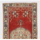 Mid-Century Turkish Handmade Wool Accent Rug for Country Home, Rustic Decor. 3 x 6.4 Ft (90 x 193 cm)