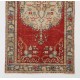 Mid-Century Turkish Handmade Wool Accent Rug for Country Home, Rustic Decor. 3 x 6.4 Ft (90 x 193 cm)