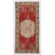 Mid-Century Turkish Handmade Wool Accent Rug for Country Home, Rustic Decor. 3 x 6.4 Ft (90 x 193 cm)