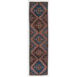 Handmade Turkish Runner Rug for Hallway, Vintage Corridor Rug. 3 x 12 Ft (92 x 363 cm)