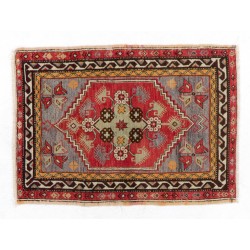 Scatter Turkish "Dazkiri" Rug, Handmade Vintage Doormat or Wall Hannging. 3.2 x 4.3 Ft (95 x 130 cm)